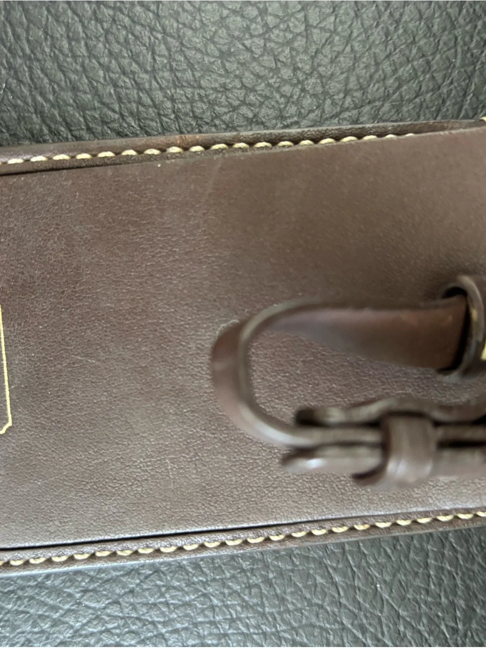 COACH Brown Leather Luggage Tag with Logo